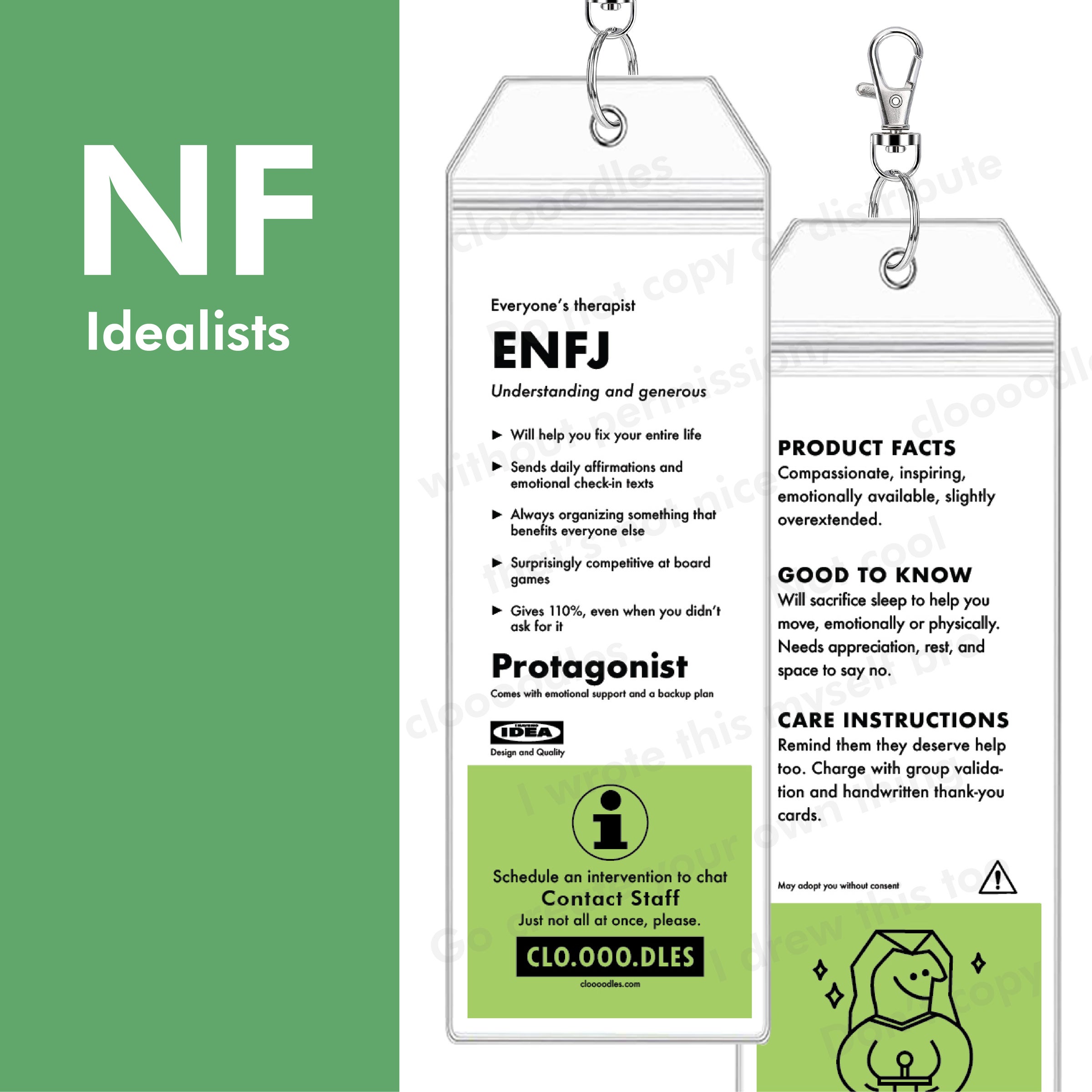 MBTI Price Tag - Green NF Group | cloooodles