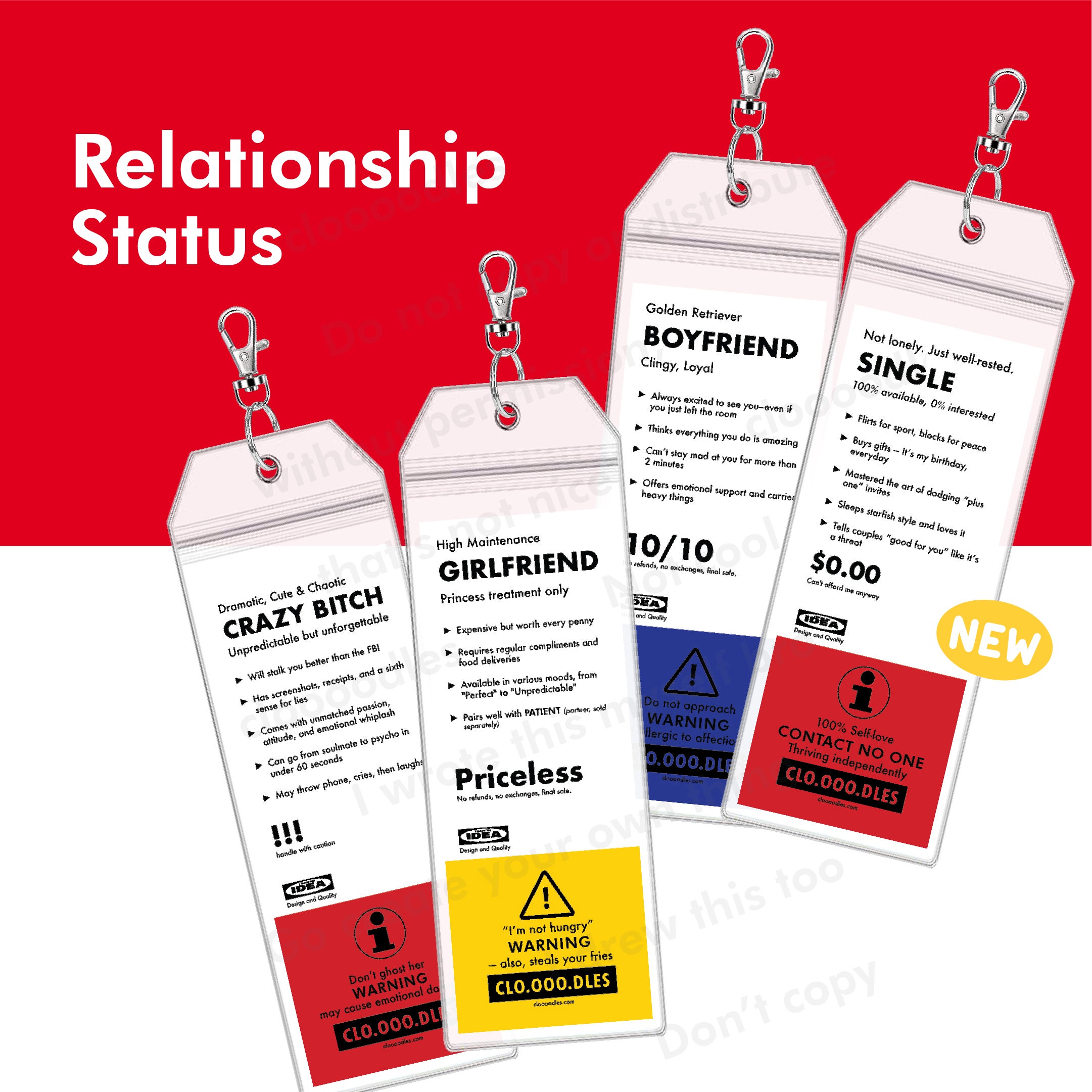 IDEA Price Tag Relationship Status cloooodles